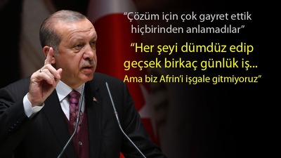 Erdoğan: Birilerine telefonda söyledim