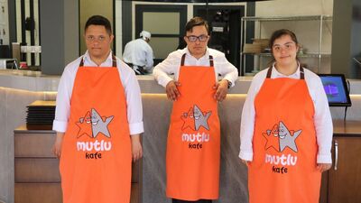 Down sendromlular bu kafede çok mutlu