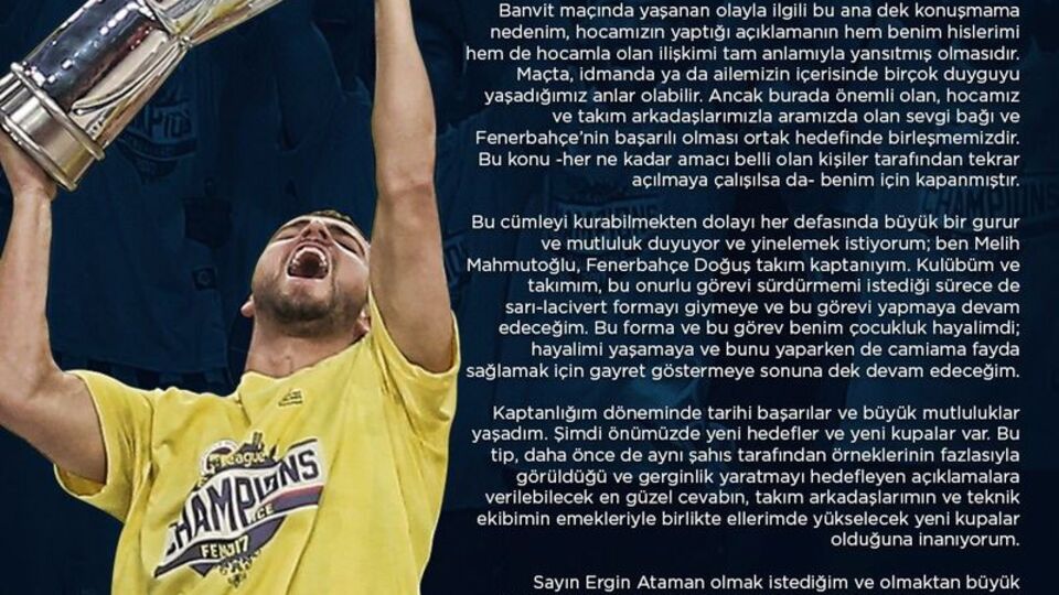 Fenerbahçe kaptanından Ataman'a şok cevap!