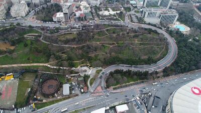 Ağaçların sökülmesine başlandı! Maçka Parkı havadan görüntülendi