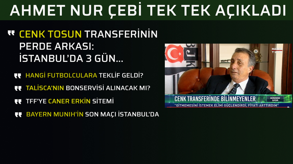 Ahmet Nur Çebi tek tek açıkladı