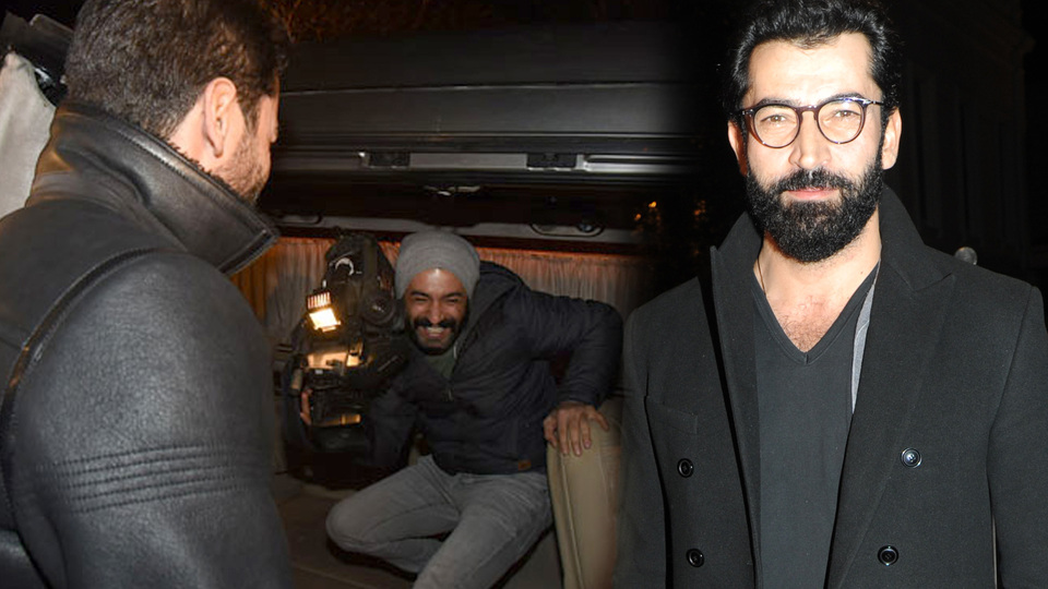 Kameramanı aracına aldı