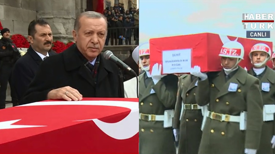 Erdoğan'dan şehit cenazesinde Afrin mesajı: Müjde yaklaşıyor