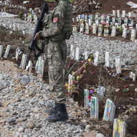 Afrin'de teröristlerin mezarlığı bulundu