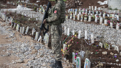 Afrin'de teröristlerin mezarlığı bulundu
