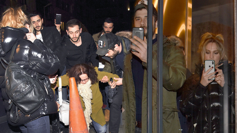 Basını kameraya çektiler