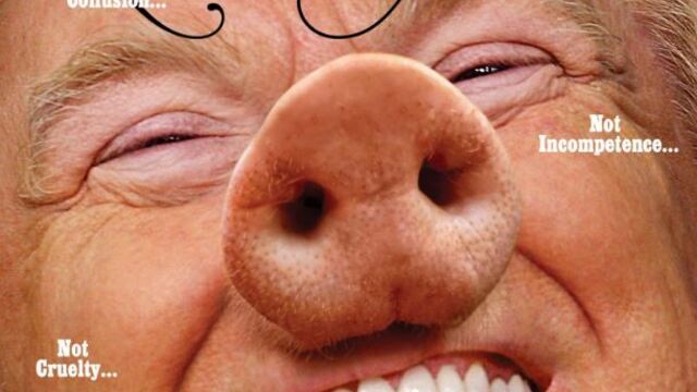 New Yorker dergisinin 'domuz'a benzettiği Trump'a yolsuzluk göndermesi