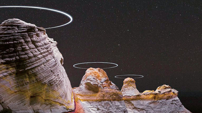 Gökyüzünü drone'la boyadı