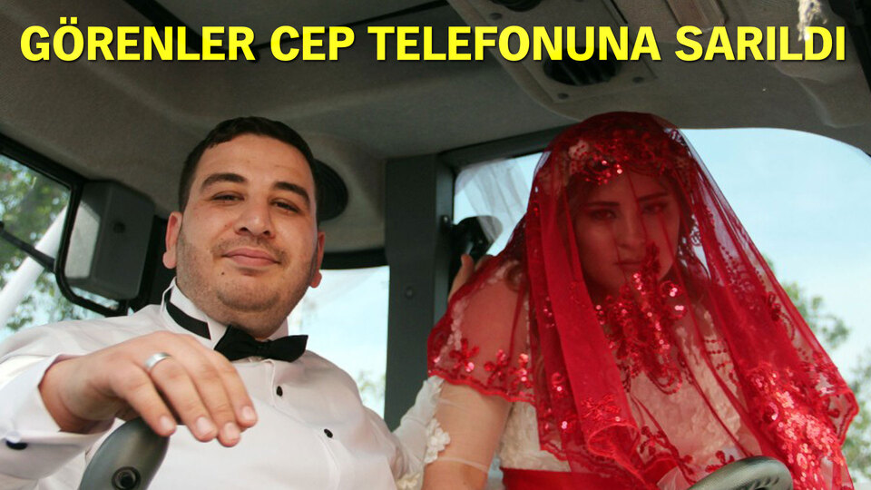 Gelini bile şoke eden düğün konvoyu!