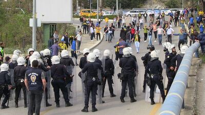Bodrum'da maç sırasında stat dışında kavga