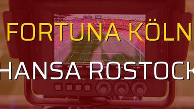 Fortuna Köln - Hansa Rostock sahaya çıkıyor