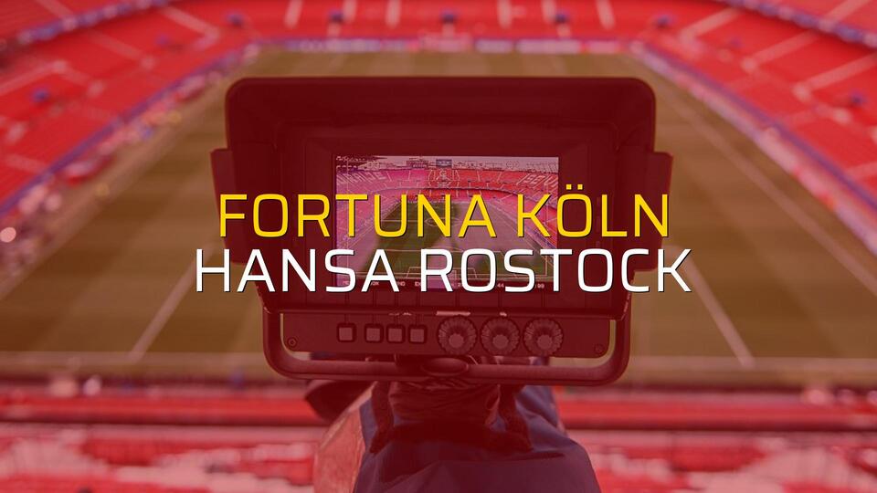 Fortuna Köln - Hansa Rostock sahaya çıkıyor