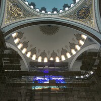 Çamlıca Camii'nin içi ilk kez drone ile görüntülendi