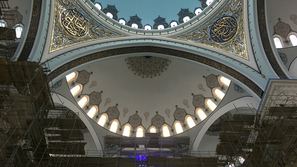 Çamlıca Camii'nin içi ilk kez drone ile görüntülendi
