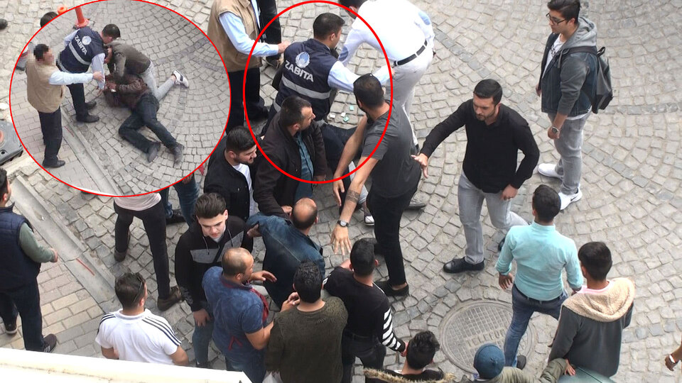 Zabıta, 'dilenciye vurun' dedi, kalabalık linç etmeye kalktı