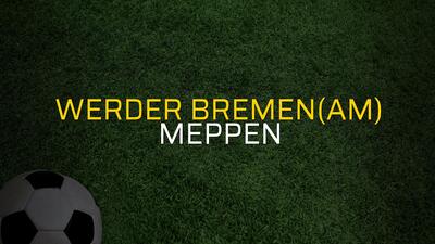 Werder Bremen(Am) - Meppen maçı istatistikleri