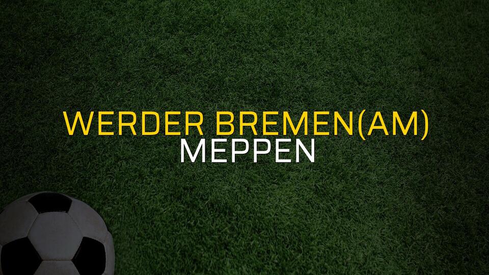 Werder Bremen(Am) - Meppen maçı istatistikleri