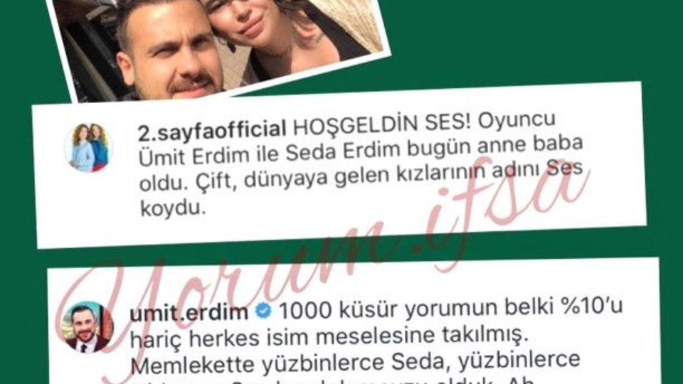 Ümit Erdim'den kızının adını eleştirenlere yanıt