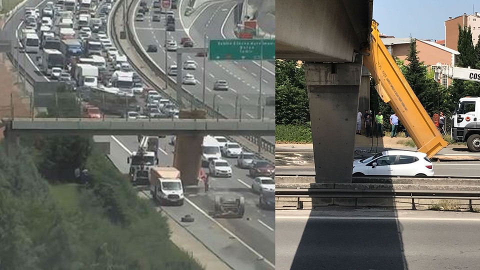 Otoyolda korkunç anlar! Faciadan dönüldü