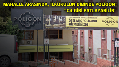 Mahalle arasında, ilkokulun dibinde poligon!