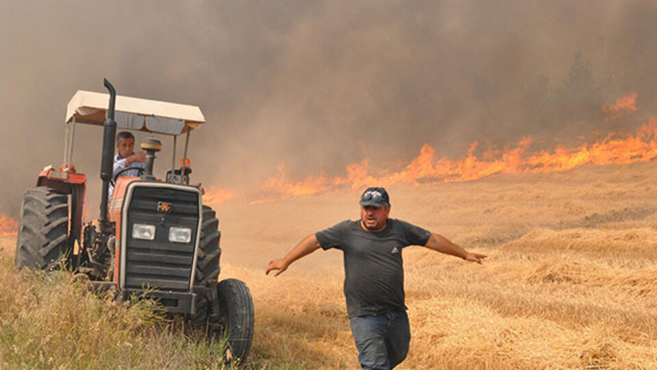 Pamukkale'de korkutan yangın!