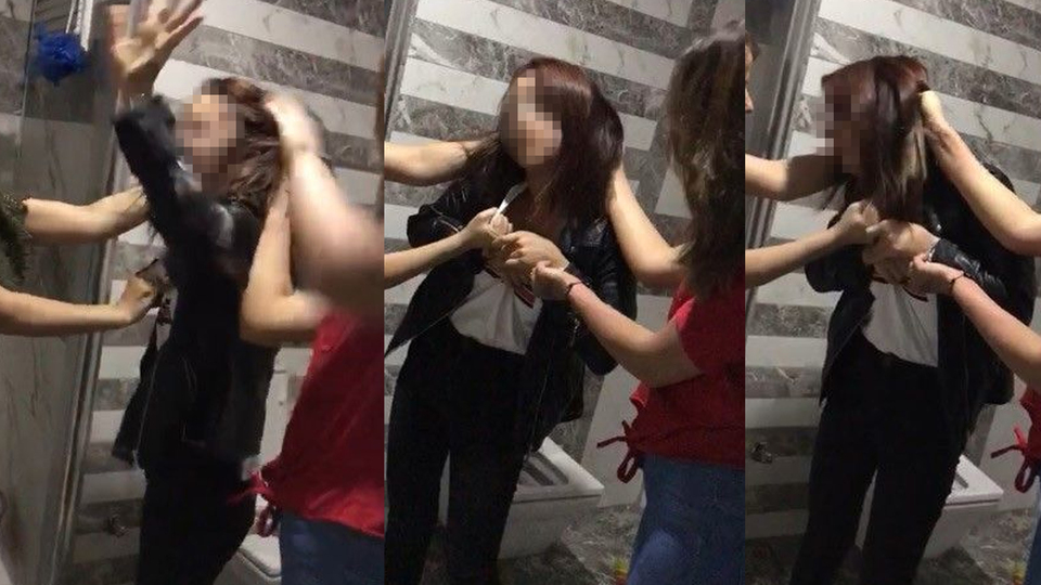 Genç kıza yapmadıklarını bırakmayıp, bir de kameraya aldılar!