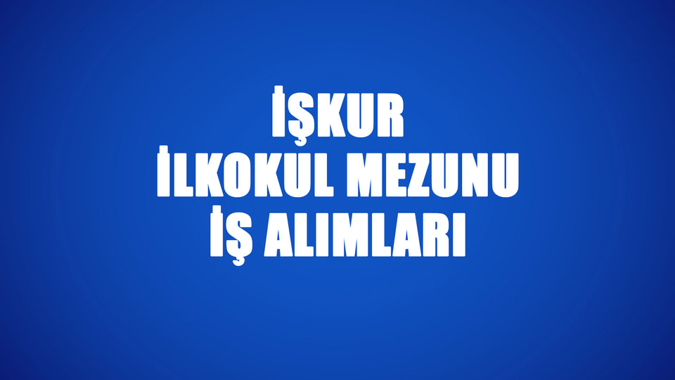 İŞKUR'dan ilkokul mezunları için iş imkanı!