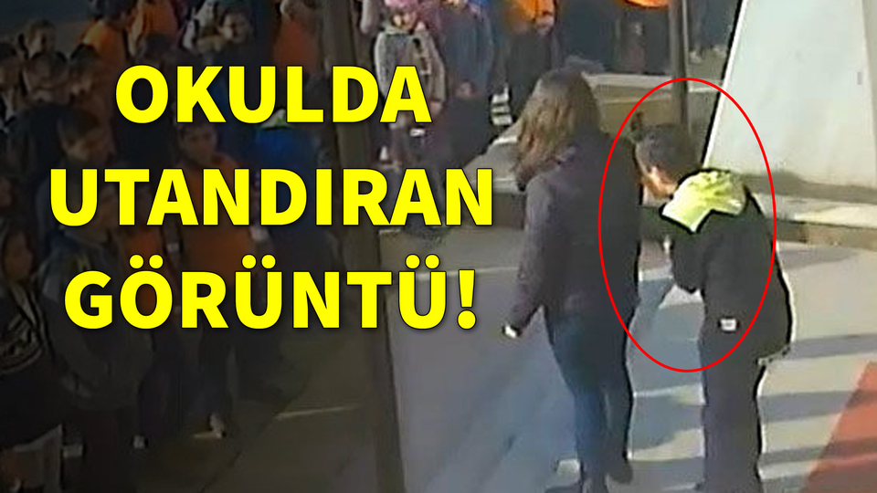 Okulda utandıran görüntü!