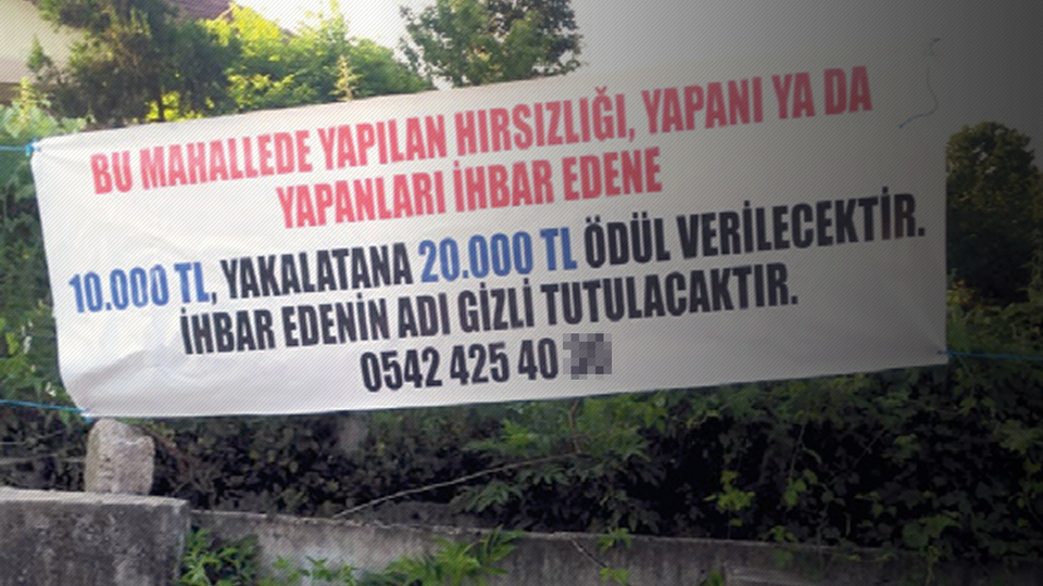 Hırsızı yakalatana 20 bin TL ödül!
