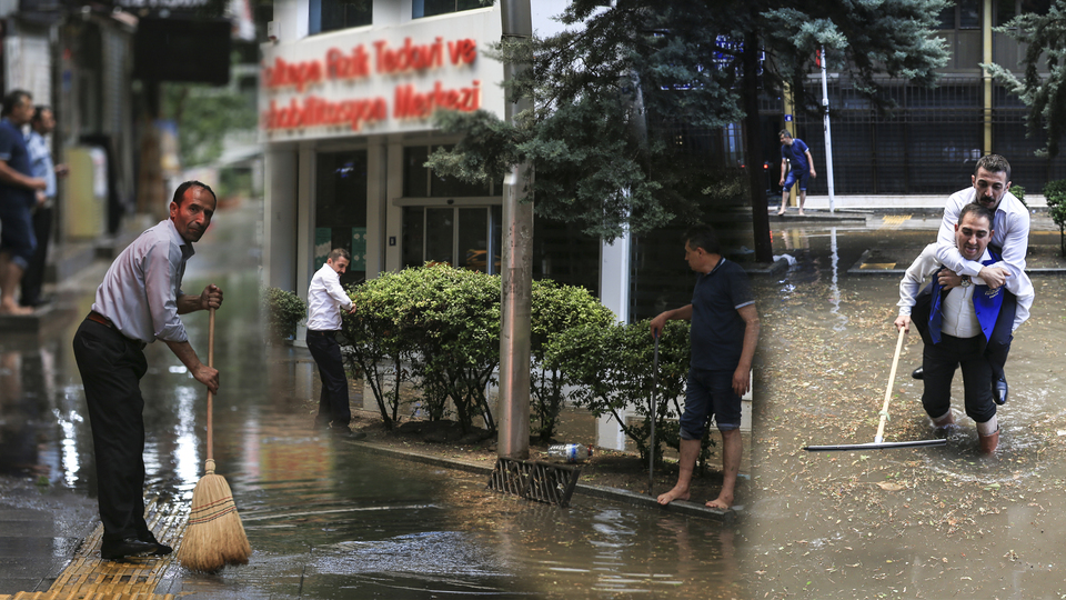 Yarım saatte göle çevirdi!