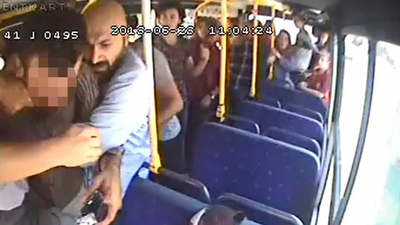 Halk otobüsünde öldüren tartışma