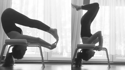 Ünlü oyuncu yer çekimine meydan okudu!