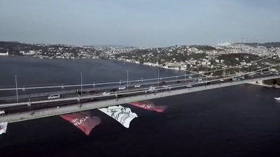 EURO 24 bayrağı İstanbul Boğazı'nda!