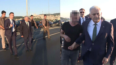 Başbakan Yıldırım köprüdeki intihar girişimini böyle önledi!