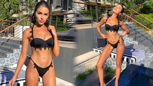 Olivia Culpo reklam çekiminde