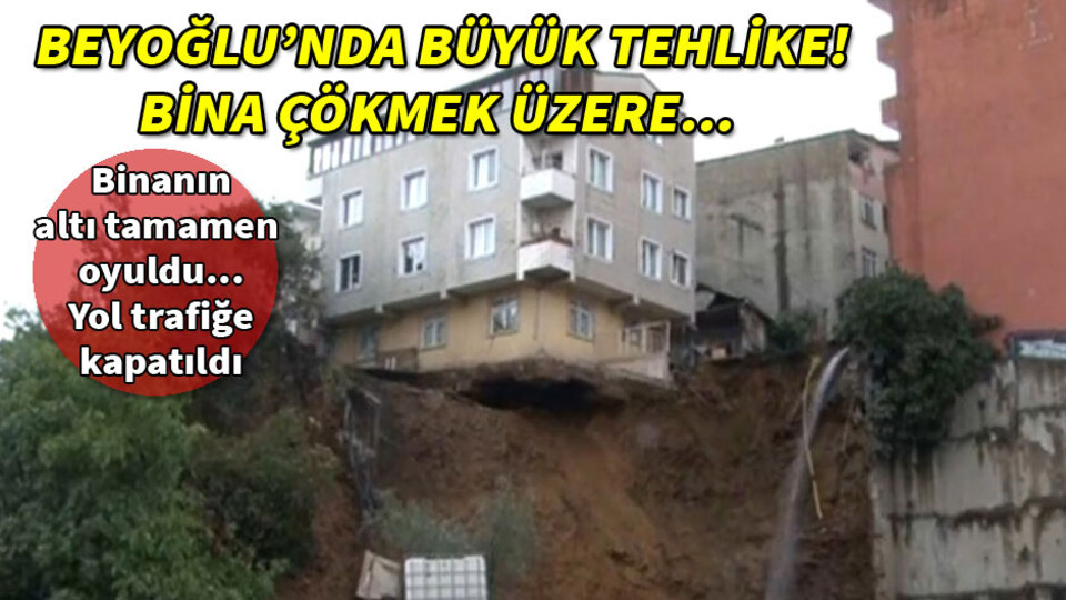 Beyoğlu'ndaki bina yıkıldı!