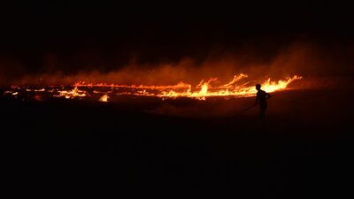 Kırıkkale'de tarım arazinde korkutan yangın!