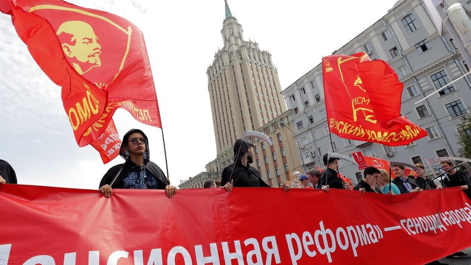 Rusya'da Komünist Parti öncülüğünde emeklilik reformu protestoları