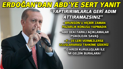 Erdoğan: Brunson konusunu pazarlık yapmadık