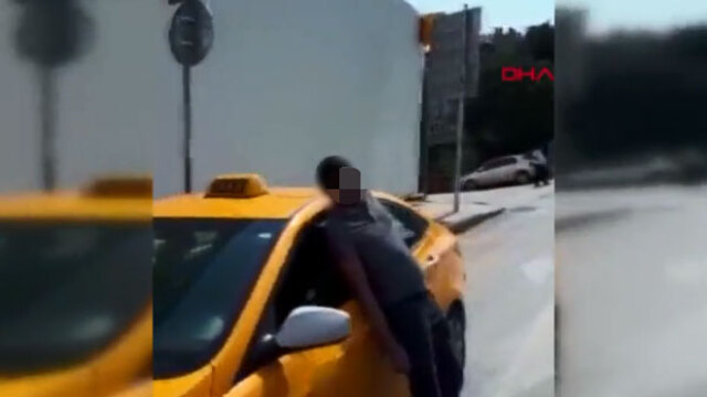 İstanbul'da taksi şoförünün korkutan görüntüsü