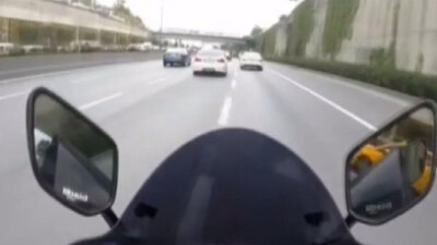 TEM Otoyolu'nda "makas" terörü kamerada