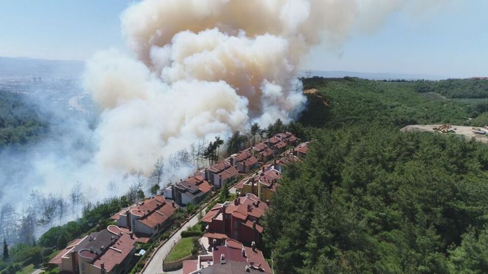 Bursa'da orman yangını kısmen kontrol altında