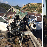 Bariyerlere ok gibi saplandı! Akraba ziyareti faciayla bitti