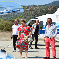 Helikopterle el öpmeye gitti