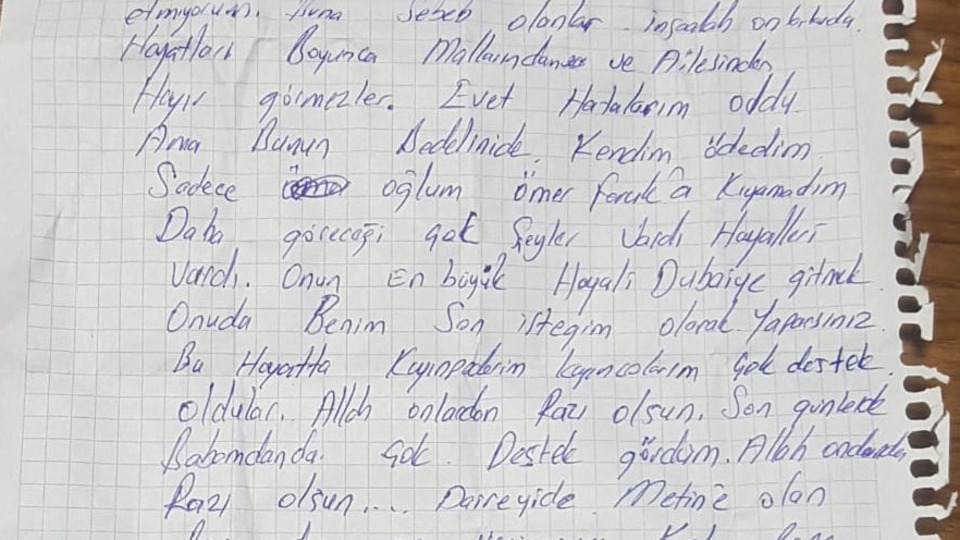 Minibüste yaralı bulunmuştu, o not her şeyi çözdü
