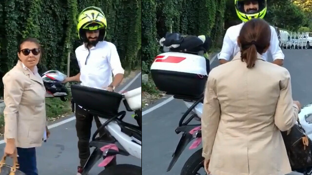 Nilüfer konsere motosikletle gitti