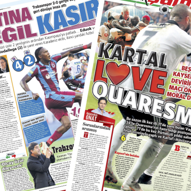 Günün spor manşetleri...