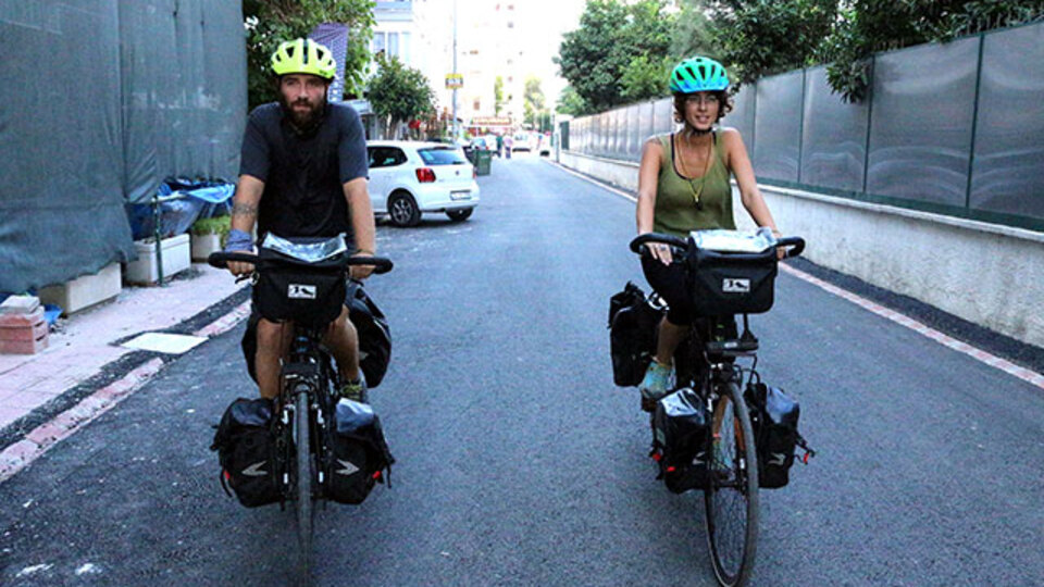 Bisiklet turunda film çektiler