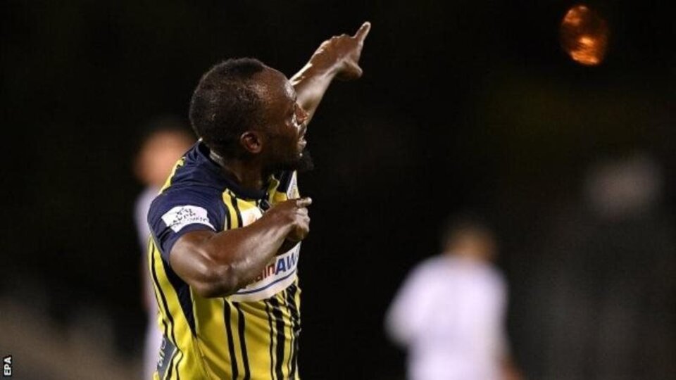 Usain Bolt, profesyonel futbol kariyerinde ilk kez fileleri havalandırdı