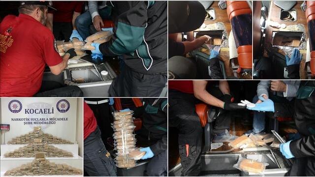 Yolcu otobüsünden 100 kilo uyuşturucu çıktı